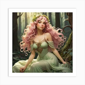 Fairy Girl In The Forest 2 Art Print