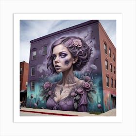 Lead A Community Art Project To Create A Mural That Harmoniously Combines Hyperrealistic Depictions Of Urban Decay And Dreamlike Surrealism Intertwined Through Complex Art Print