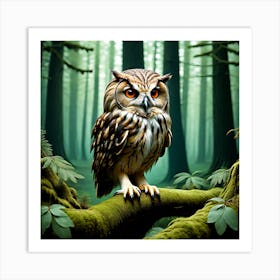 Owl In The Forest 9 Art Print