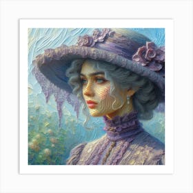Lady In A Purple Hat Art Print