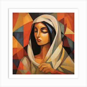 Cubism Moroccan Woman 04 Art Print