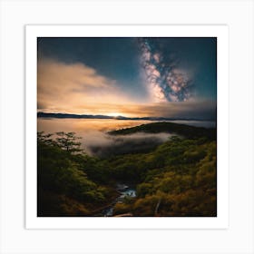 Milky Over The Valley Art Print