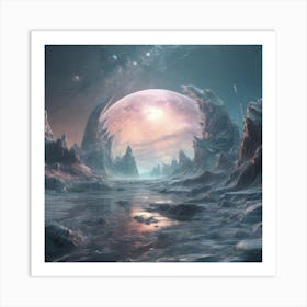 A Frozen Space Planet Art Print