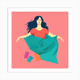 Woman In A Blanket Art Print