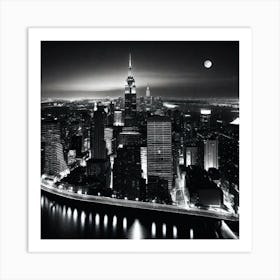 New York City At Night 11 Art Print