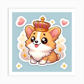 Corgi Sticker Art Print