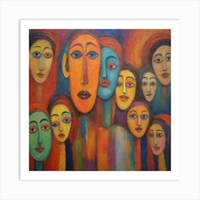 Group Of Faces Art Print