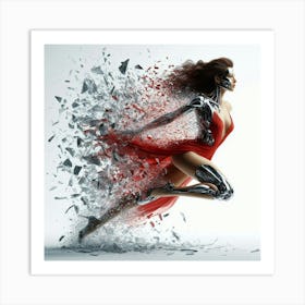 Woman In A Red Dress 1 Art Print