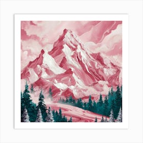 Pink And White Marble Mountain I Art Illustration Xfpsq73yq3g5rac6e5tk9a Ix545hf7tq2p3gscpltjtg Art Print