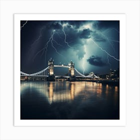 Lightning Over Tower Bridge Art Print