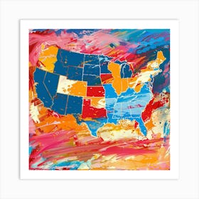 A Usa Expressive Strokes Illustration 1719926391 1 Art Print