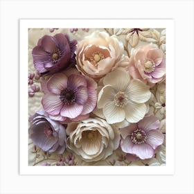 Purple Anemones Art Print