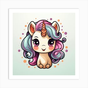 Unicorn With Rainbow Mane 48 Art Print