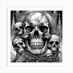 Skulls And Chains Art Print