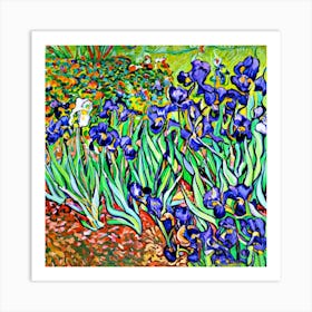 Irises In The Garden Vincent Van Gogh Art Print Art Print