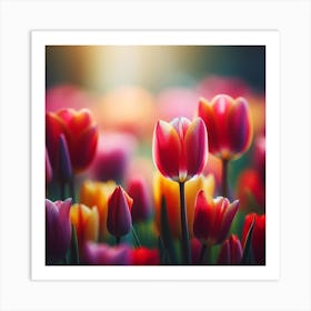 Didier's tulips (Tulipa gesneriana) 4 Art Print