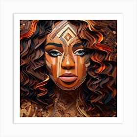 Abstract Portrait Of African Woman Art Print