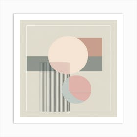 Muted Harmony: A Modern Geometric Minimalist Piece Art Print