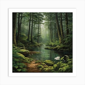 River In The Forest Art Print