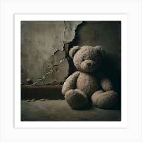 Abandoned Teddy Bear Art Print