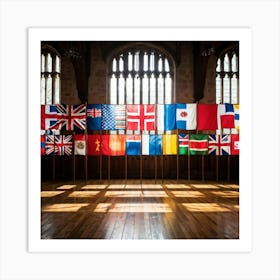 A Collection Of Intricately Designed Global Country Flags Aligned Neatly In A Grid With Each Flag (2) Art Print