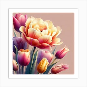 Tulips In A Vase 1 Art Print