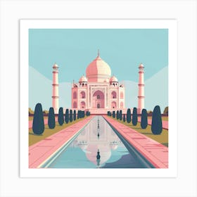 A Taj Mahal In Agra Minimal Illustration 1719953609 4 Art Print