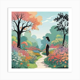 Into The Garden Ai Art Wall Art Design Illustration (43) Art Print