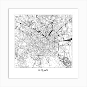 Milan Map Art Print I