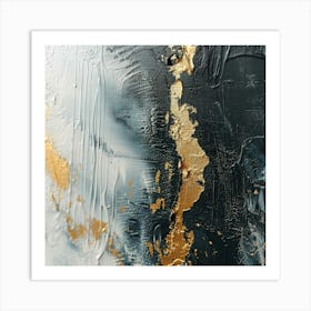 Abstract Gold And Black Painting 11 Art Print