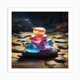 Glow balance stones 4 Art Print