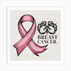 Women Breast Cancer Awareness background in Pink Ribbon international symbol for month October clipart and poster clipart and wall art 33 Art Print