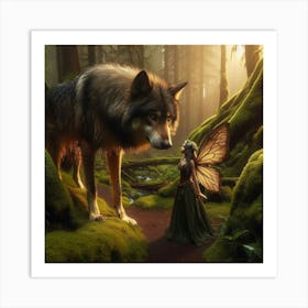 The Wolf And The Fairy 3 Art Print