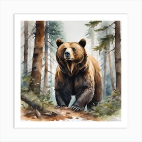 Grizzly Bear In The Forest 18 Art Print