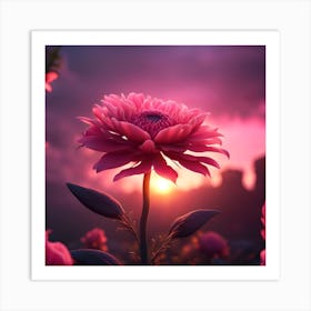 Sunset Flower Art Print