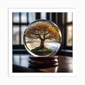 Tree Of Life In A Glass Ball 1 Art Print