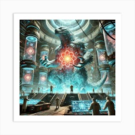 A Sci Fi Scene Depicting An Engineered Behemoth Kaiju Art Print