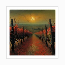 Sunset In The Vineyard Art Print