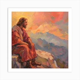 Jesus At Sunset Art Print