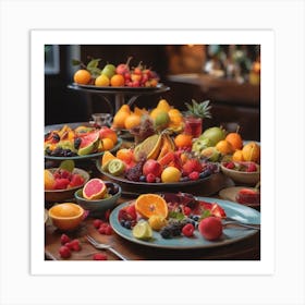 A colourful image of fruits Art Print