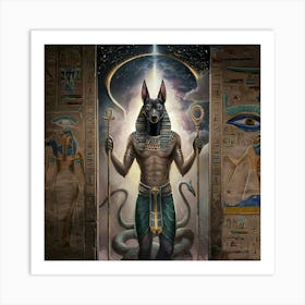 Egyptian set with pyramids Art Print