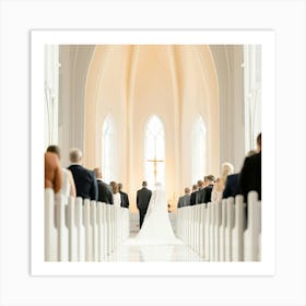 Wedding Ceremony In A Church Art Print