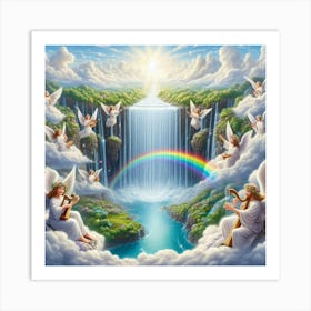 Angels And Rainbows Art Print