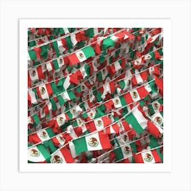 Mexican Flags 12 Art Print