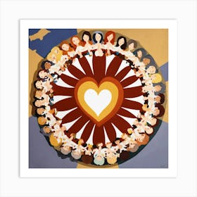 Eight White Women Linking Arms In A Circle (2) Art Print