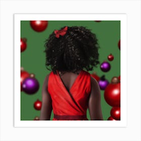 Afro Christmas Girl 005 Art Print