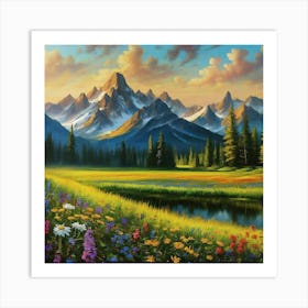 Wildflowers In The Mountains Art Print