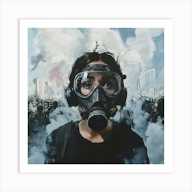 Gas Mask Riots Protest Journalism 2 Art Print