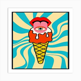 Scoops of Summer,70s Beachside Bliss,Beachy Keen Ice Cream Dreams Art Print