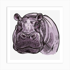 Hippopotamus Animal Wildlife Hippo Art Print